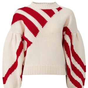 Sachin & Babi Turner Geo Sweater in red and cream, XL